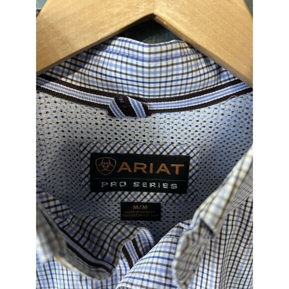 Ariat Pro Series Mens Plaid Short Sleeve Button Up Shirt Size Medium - Picture 3 of 3